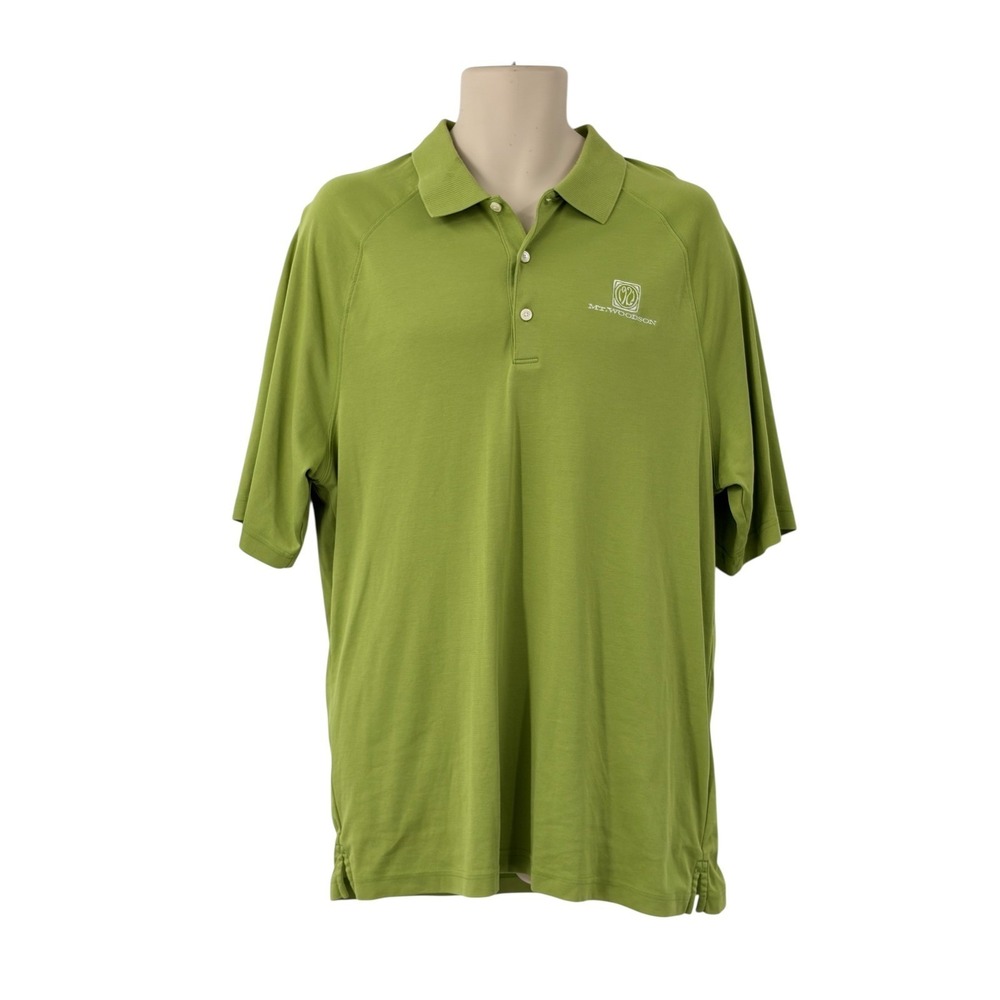 Greg Norman Play Dry Men's Short Sleeve Golf Polo Shirt Green Mt Woodson Size XL